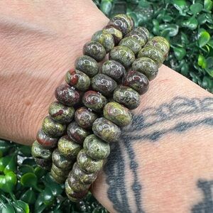 6.5mm Dragon's Blood Donut Beaded Bracelet